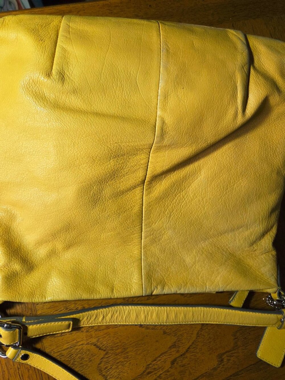 Yellow Coach Crossbody Hobo Bag - Picture 6 of 11
